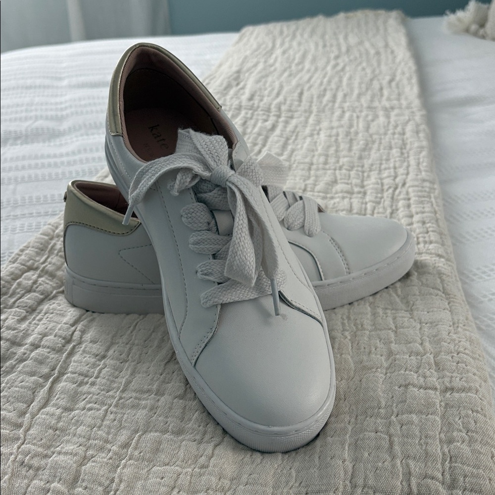 Kate Spade Women's White and Gold Sneakers